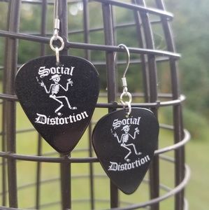 Social Distortion Guitar Pick Earrings